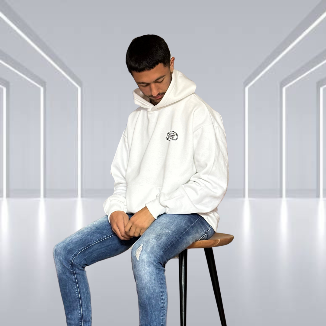 SunBird Standard White Oversized Hoodie