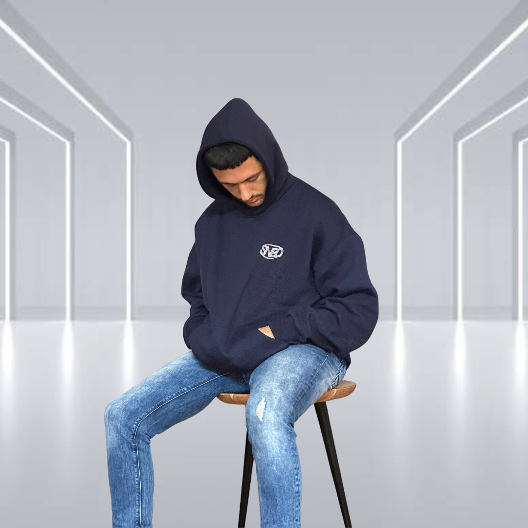 SunBird Standard Dark Blue Oversized Hoodie