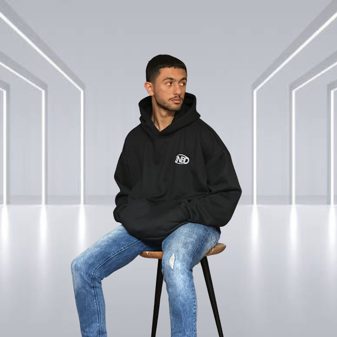 SunBird Standard Black Oversized Hoodie