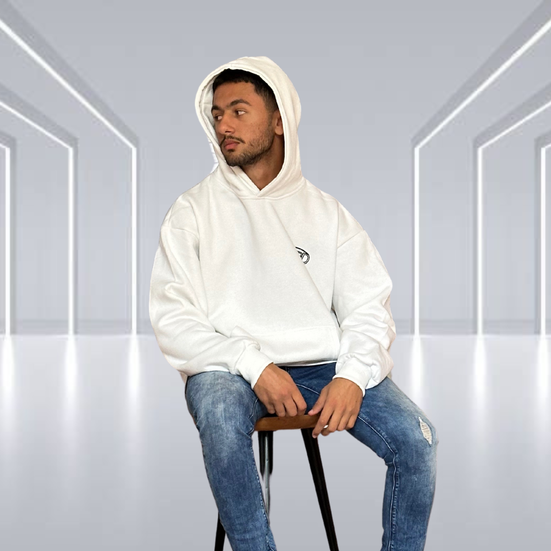 SunBird Standard White Oversized Hoodie